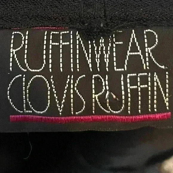 Vintage 70s Clovis Ruffin Black Sleeveless Midi Dress Ruffinwear - Picture 6 of 9